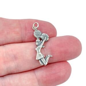 Estate Sterling Silver 925 Cheerleader Pom Pom Charm